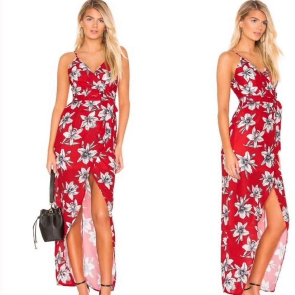 Superdown Red and White Floral Dress
